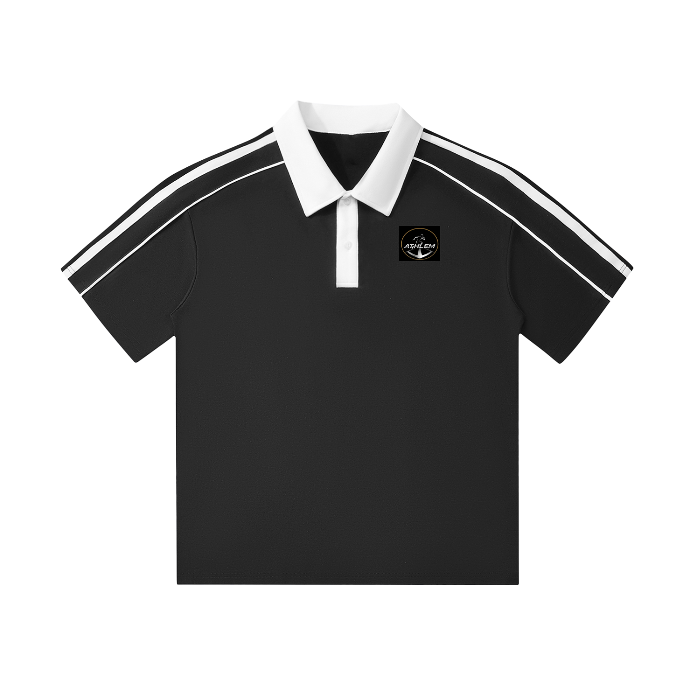 Contrast Collar Short-Sleeve Polo Shirt
