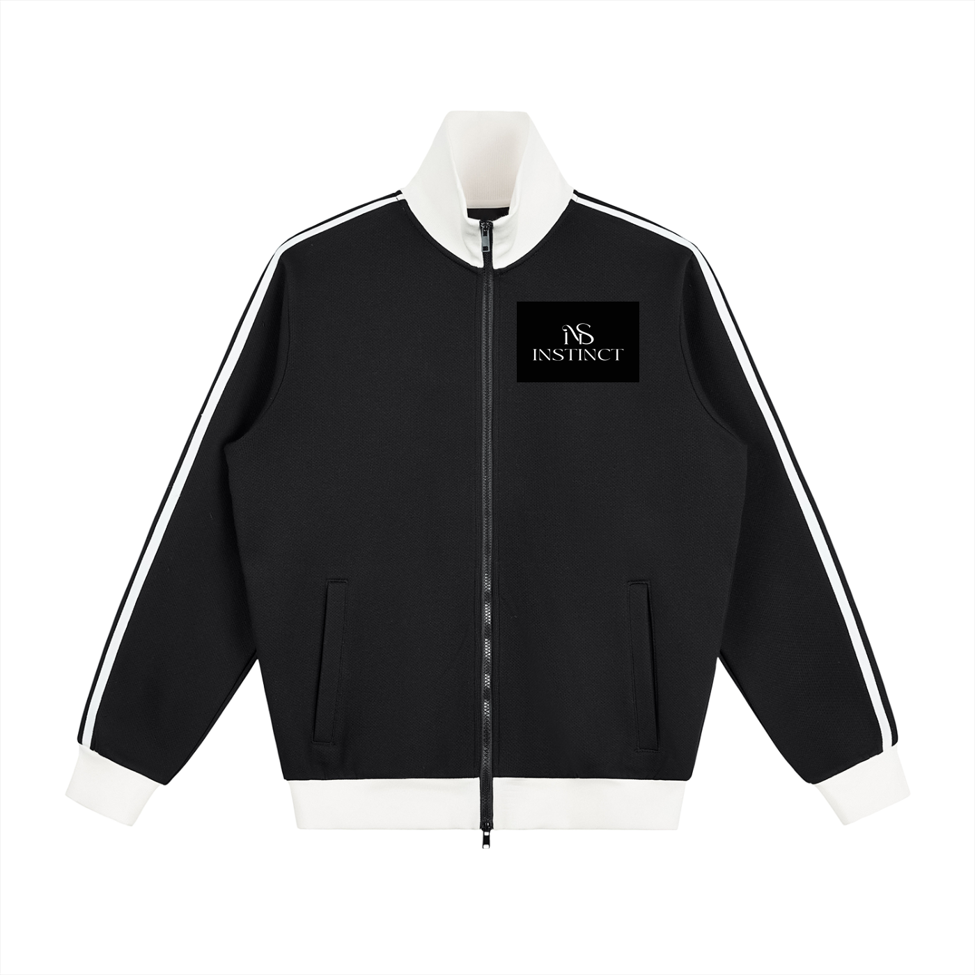 Contrast Side Stripe Fleece Track Jacket